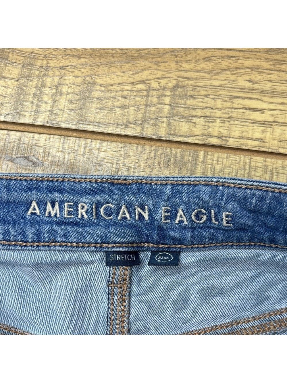 Women’s American Eagle Super High Rise Baggy Wide Leg Cargo Jeans Size 0 - Picture 4 of 13